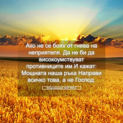 Picture 05 - Второзаконие 32:27 BULG - Ако не се боях от гнева на - Bible Verse Picture