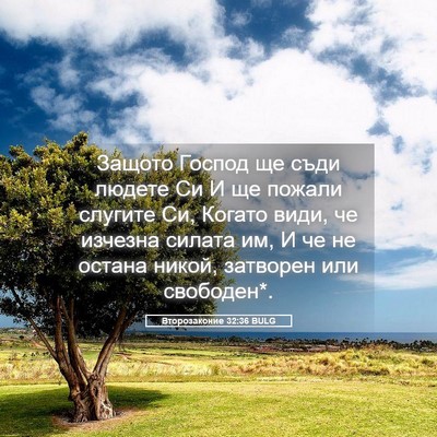 Picture 05 - Второзаконие 32:36 BULG - Защото Господ ще съди - Bible Verse Picture