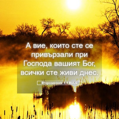 Picture 05 - Второзаконие 4:4 BULG - А вие, които сте се - Bible Verse Picture