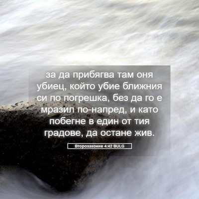 Picture 05 - Второзаконие 4:42 BULG - за да прибягва там оня - Bible Verse Picture
