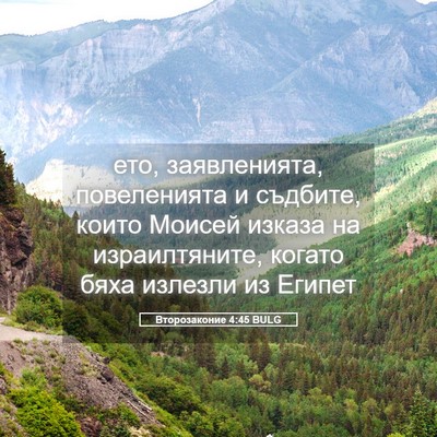Picture 05 - Второзаконие 4:45 BULG - ето, заявленията, - Bible Verse Picture