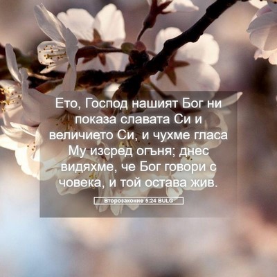 Picture 05 - Второзаконие 5:24 BULG - Ето, Господ нашият Бог ни - Bible Verse Picture