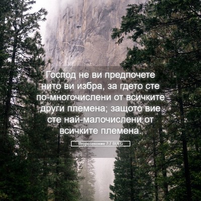 Picture 05 - Второзаконие 7:7 BULG - Господ не ви предпочете - Bible Verse Picture