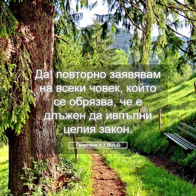 Picture 05 - Галатяни 5:3 BULG - Да! повторно заявявам на - Bible Verse Picture