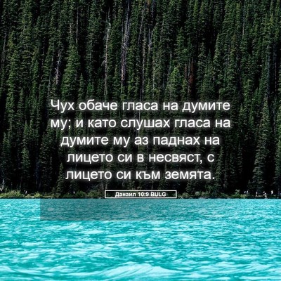 Picture 05 - Данаил 10:9 BULG - Чух обаче гласа на думите - Bible Verse Picture