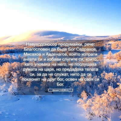 Picture 05 - Данаил 3:28 BULG - Навуходоносор продумайки, - Bible Verse Picture