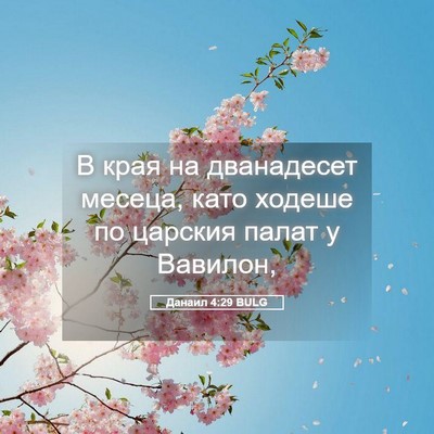 Picture 05 - Данаил 4:29 BULG - В края на дванадесет - Bible Verse Picture