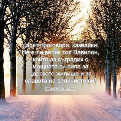 Picture 05 - Данаил 4:30 BULG - царят проговори, казвайки: - Bible Verse Picture