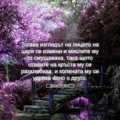 Picture 05 - Данаил 5:6 BULG - Тогава изгледът на лицето - Bible Verse Picture