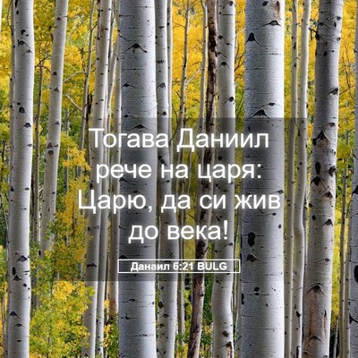 Picture 05 - Данаил 6:21 BULG - Тогава Даниил рече на царя: - Bible Verse Picture