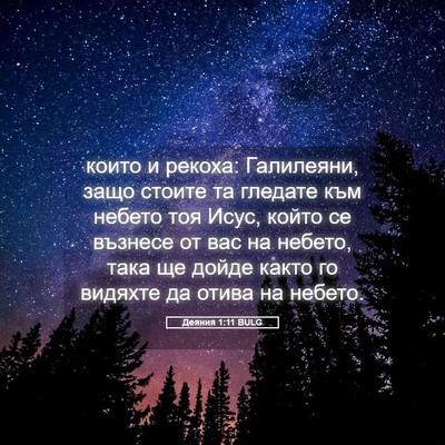 Picture 05 - Деяния 1:11 BULG - които и рекоха: Галилеяни, - Bible Verse Picture