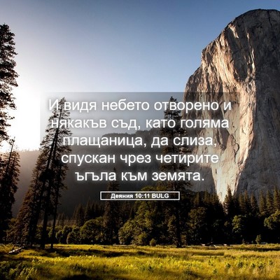 Picture 05 - Деяния 10:11 BULG - И видя небето отворено и - Bible Verse Picture