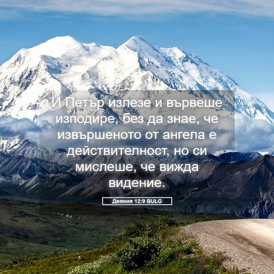 Picture 05 - Деяния 12:9 BULG - И Петър излезе и вървеше - Bible Verse Picture