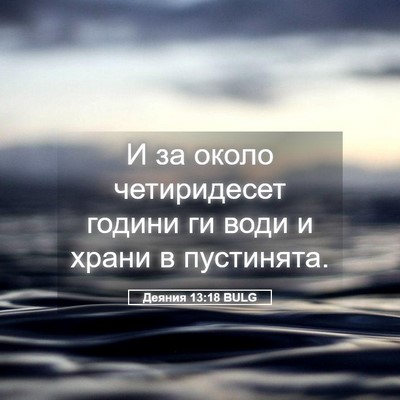 Picture 05 - Деяния 13:18 BULG - И за около четиридесет - Bible Verse Picture