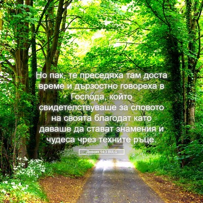 Picture 05 - Деяния 14:3 BULG - Но пак, те преседяха там - Bible Verse Picture
