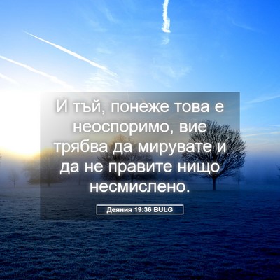 Picture 05 - Деяния 19:36 BULG - И тъй, понеже това е - Bible Verse Picture