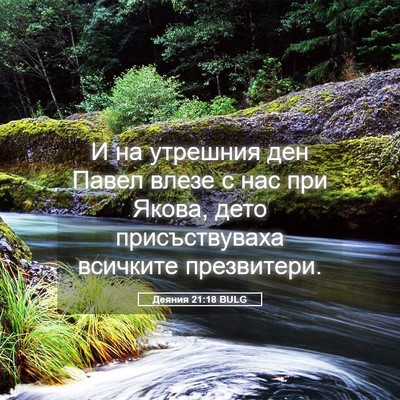 Picture 05 - Деяния 21:18 BULG - И на утрешния ден Павел - Bible Verse Picture