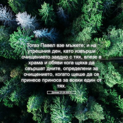 Picture 05 - Деяния 21:26 BULG - Тогаз Павел взе мъжете; и - Bible Verse Picture