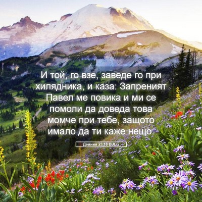 Picture 05 - Деяния 23:18 BULG - И той, го взе, заведе го при - Bible Verse Picture
