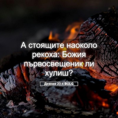 Picture 05 - Деяния 23:4 BULG - А стоящите наоколо рекоха: - Bible Verse Picture