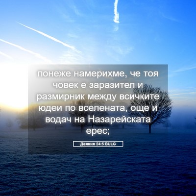 Picture 05 - Деяния 24:5 BULG - понеже намерихме, че тоя - Bible Verse Picture