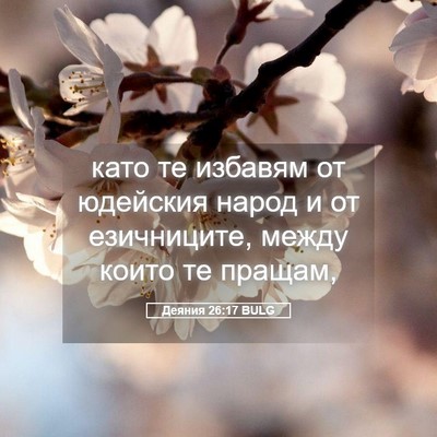 Picture 05 - Деяния 26:17 BULG - като те избавям от - Bible Verse Picture