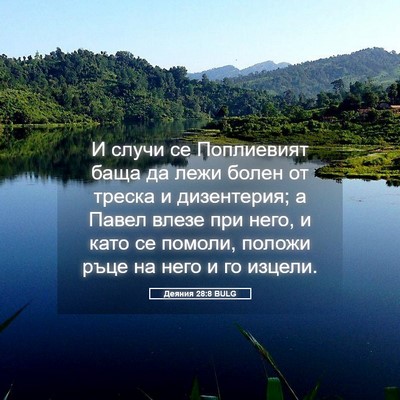 Picture 05 - Деяния 28:8 BULG - И случи се Поплиевият баща - Bible Verse Picture