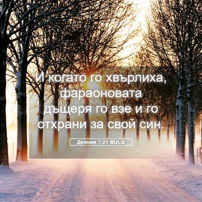 Picture 05 - Деяния 7:21 BULG - И когато го хвърлиха, - Bible Verse Picture