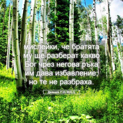 Picture 05 - Деяния 7:25 BULG - мислейки, че братята му ще - Bible Verse Picture
