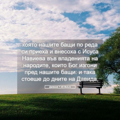 Picture 05 - Деяния 7:45 BULG - която нашите бащи по реда - Bible Verse Picture