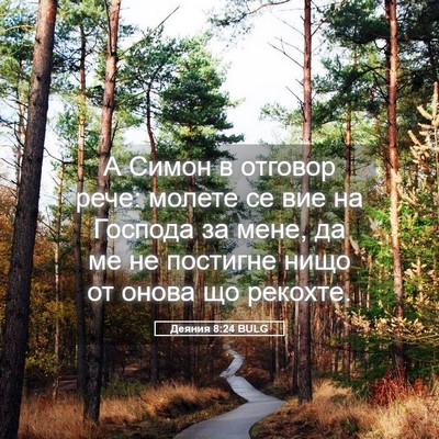 Picture 05 - Деяния 8:24 BULG - А Симон в отговор рече: - Bible Verse Picture