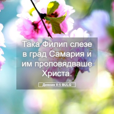 Picture 05 - Деяния 8:5 BULG - Така Филип слезе в град - Bible Verse Picture