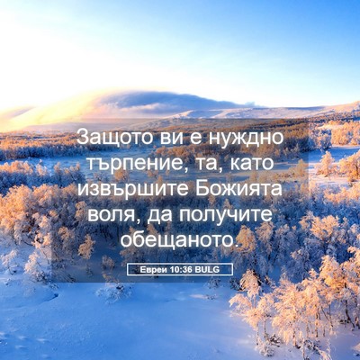Picture 05 - Евреи 10:36 BULG - Защото ви е нуждно - Bible Verse Picture
