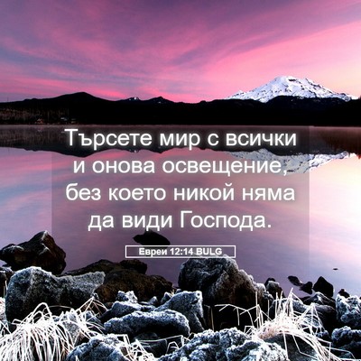 Picture 05 - Евреи 12:14 BULG - Търсете мир с всички и - Bible Verse Picture