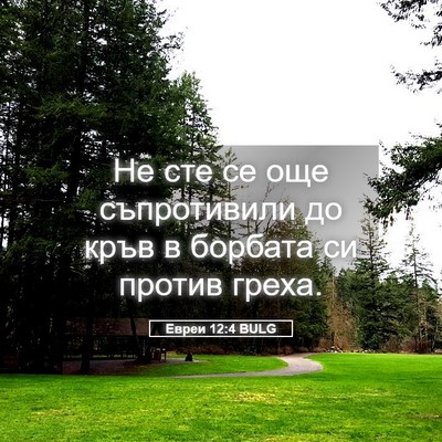 Picture 05 - Евреи 12:4 BULG - Не сте се още съпротивили - Bible Verse Picture