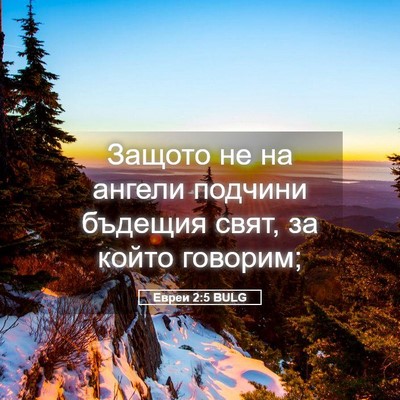 Picture 05 - Евреи 2:5 BULG - Защото не на ангели - Bible Verse Picture