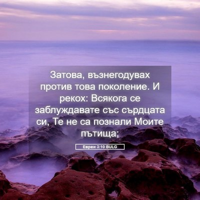 Picture 05 - Евреи 3:10 BULG - Затова, възнегодувах - Bible Verse Picture