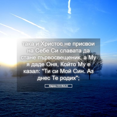 Picture 05 - Евреи 5:5 BULG - така и Христос не присвои - Bible Verse Picture