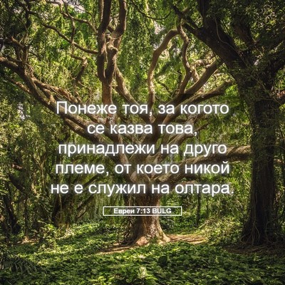 Picture 05 - Евреи 7:13 BULG - Понеже тоя, за когото се - Bible Verse Picture