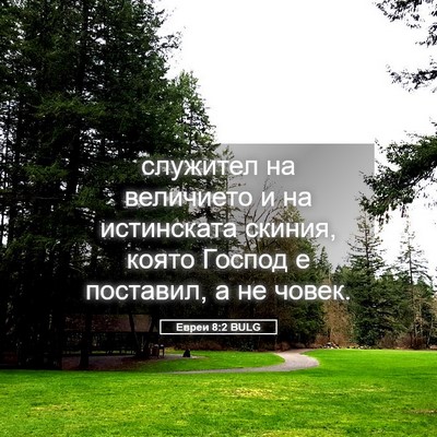Picture 05 - Евреи 8:2 BULG - служител на величието и на - Bible Verse Picture