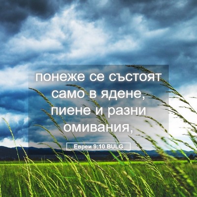 Picture 05 - Евреи 9:10 BULG - понеже се състоят само в - Bible Verse Picture