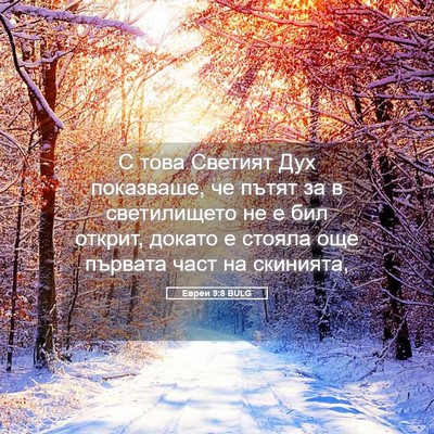 Picture 05 - Евреи 9:8 BULG - С това Светият Дух - Bible Verse Picture