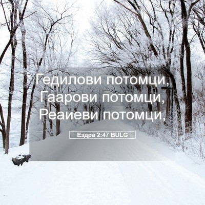 Picture 05 - Ездра 2:47 BULG - Гедилови потомци, Гаарови - Bible Verse Picture