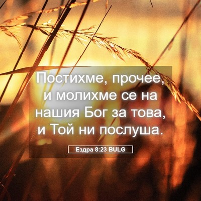 Picture 05 - Ездра 8:23 BULG - Постихме, прочее, и молихме - Bible Verse Picture