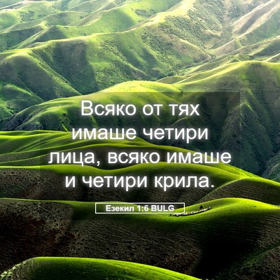 Picture 05 - Езекил 1:6 BULG - Всяко от тях имаше четири - Bible Verse Picture