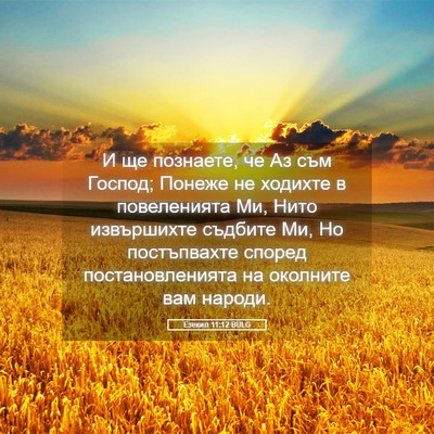 Picture 05 - Езекил 11:12 BULG - И ще познаете, че Аз съм - Bible Verse Picture