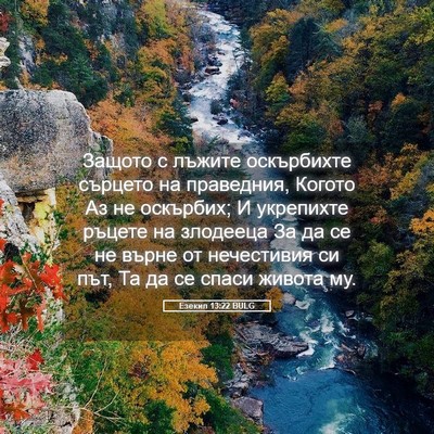 Picture 05 - Езекил 13:22 BULG - Защото с лъжите оскърбихте - Bible Verse Picture