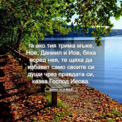 Picture 05 - Езекил 14:14 BULG - та ако тия трима мъже, Ное, - Bible Verse Picture