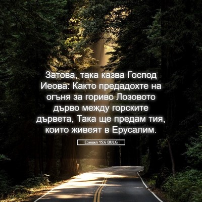Picture 05 - Езекил 15:6 BULG - Затова, така казва Господ - Bible Verse Picture