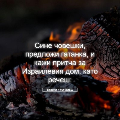 Picture 05 - Езекил 17:2 BULG - Сине човешки, предложи - Bible Verse Picture